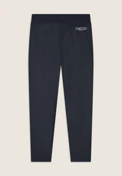 Freddy Pantaloni 7/8 con Risvolto e Strass-Donna Pantaloni Sportivi