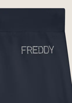 Freddy Pantaloni 7/8 con Risvolto e Strass-Donna Pantaloni Sportivi