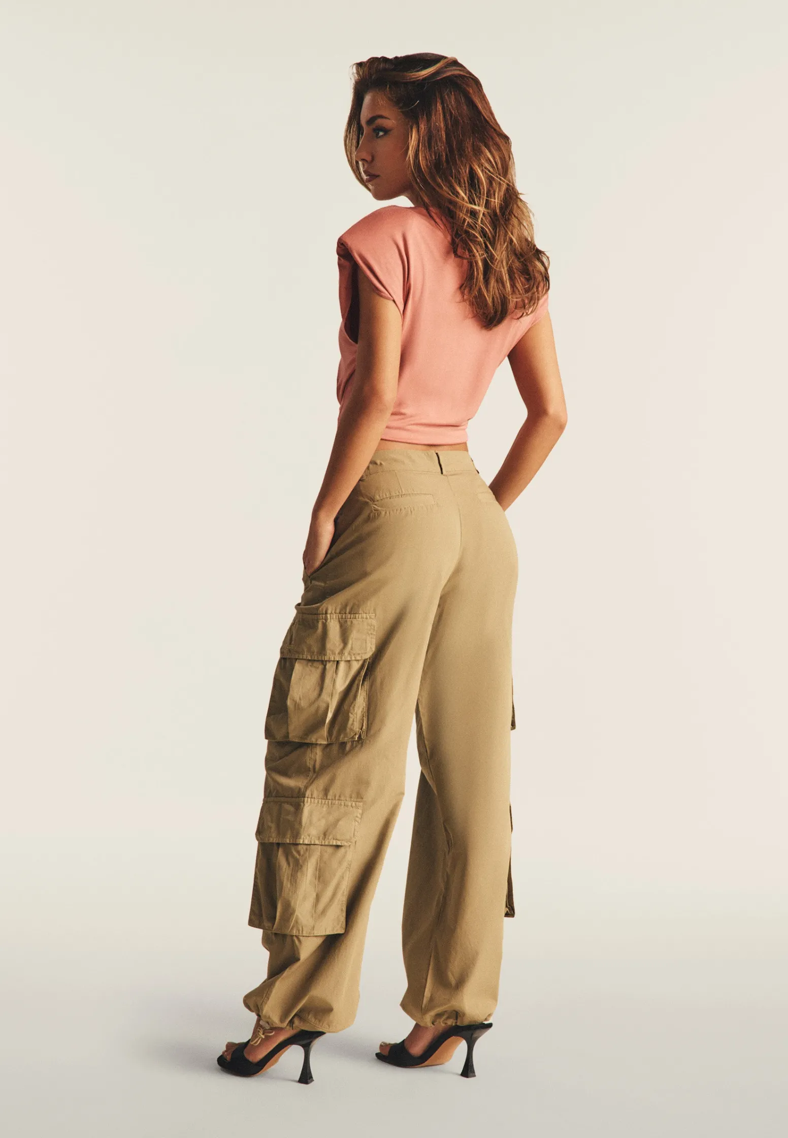 Freddy Pantaloni cargo baggy fit in popeline con quattro tasconi-Donna Pantaloni Cargo|Pantaloni Sportivi