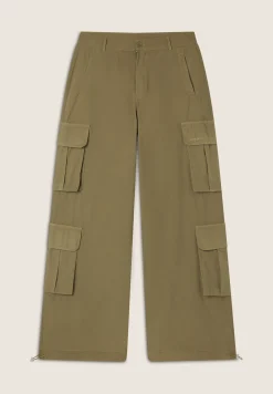 Freddy Pantaloni cargo baggy fit in popeline con quattro tasconi-Donna Pantaloni Cargo|Pantaloni Sportivi