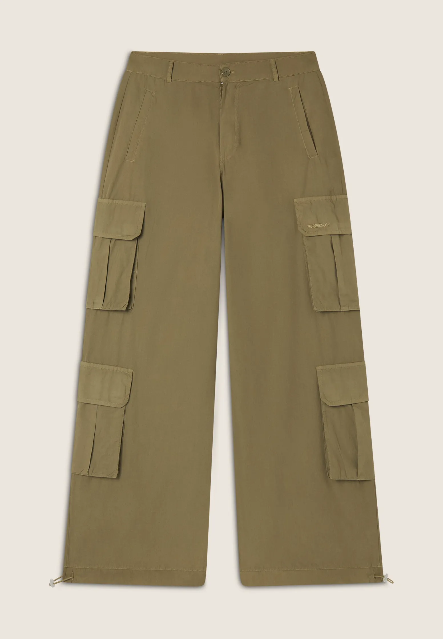 Freddy Pantaloni cargo baggy fit in popeline con quattro tasconi-Donna Pantaloni Cargo|Pantaloni Sportivi