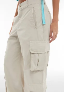 Freddy Pantaloni cargo baggy fit in popeline con quattro tasconi-Donna Pantaloni Cargo|Pantaloni Sportivi