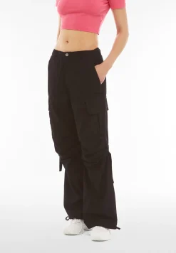 Freddy Pantaloni cargo da donna in tessuto popeline tinto capo-Donna Pantaloni Cargo|Tutti I Pantaloni
