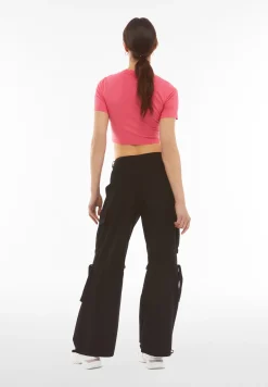 Freddy Pantaloni cargo da donna in tessuto popeline tinto capo-Donna Pantaloni Cargo|Tutti I Pantaloni