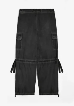 Freddy Pantaloni cargo da donna in tessuto popeline effetto used-Donna Pantaloni Cargo|Pantaloni Sportivi