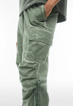 Freddy Pantaloni cargo da donna in tessuto popeline effetto used-Donna Pantaloni Cargo|Pantaloni Sportivi