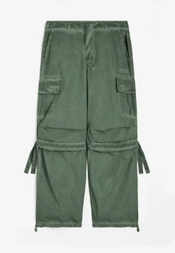 Freddy Pantaloni cargo da donna in tessuto popeline effetto used-Donna Pantaloni Cargo|Pantaloni Sportivi