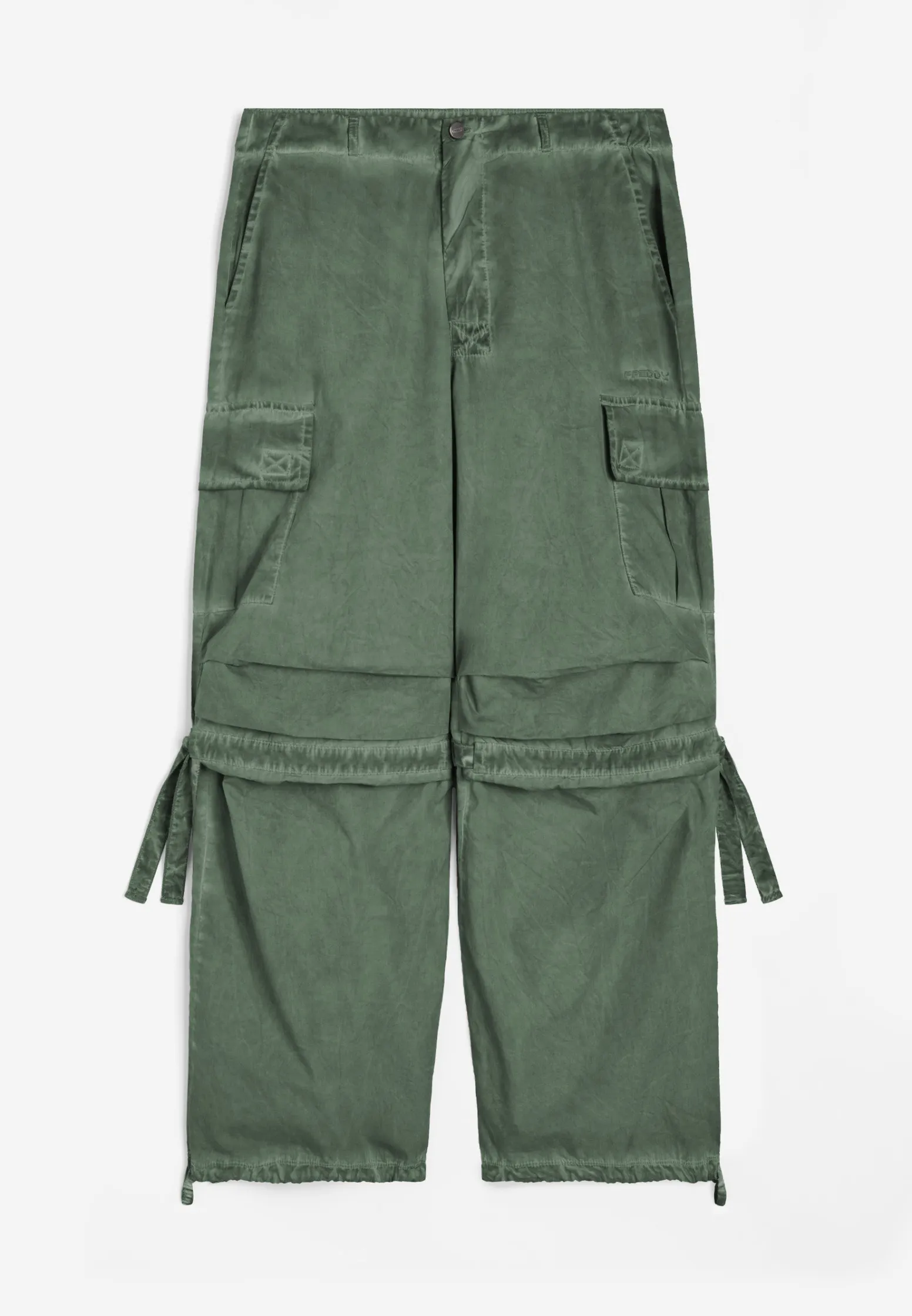 Freddy Pantaloni cargo da donna in tessuto popeline effetto used-Donna Pantaloni Cargo|Pantaloni Sportivi