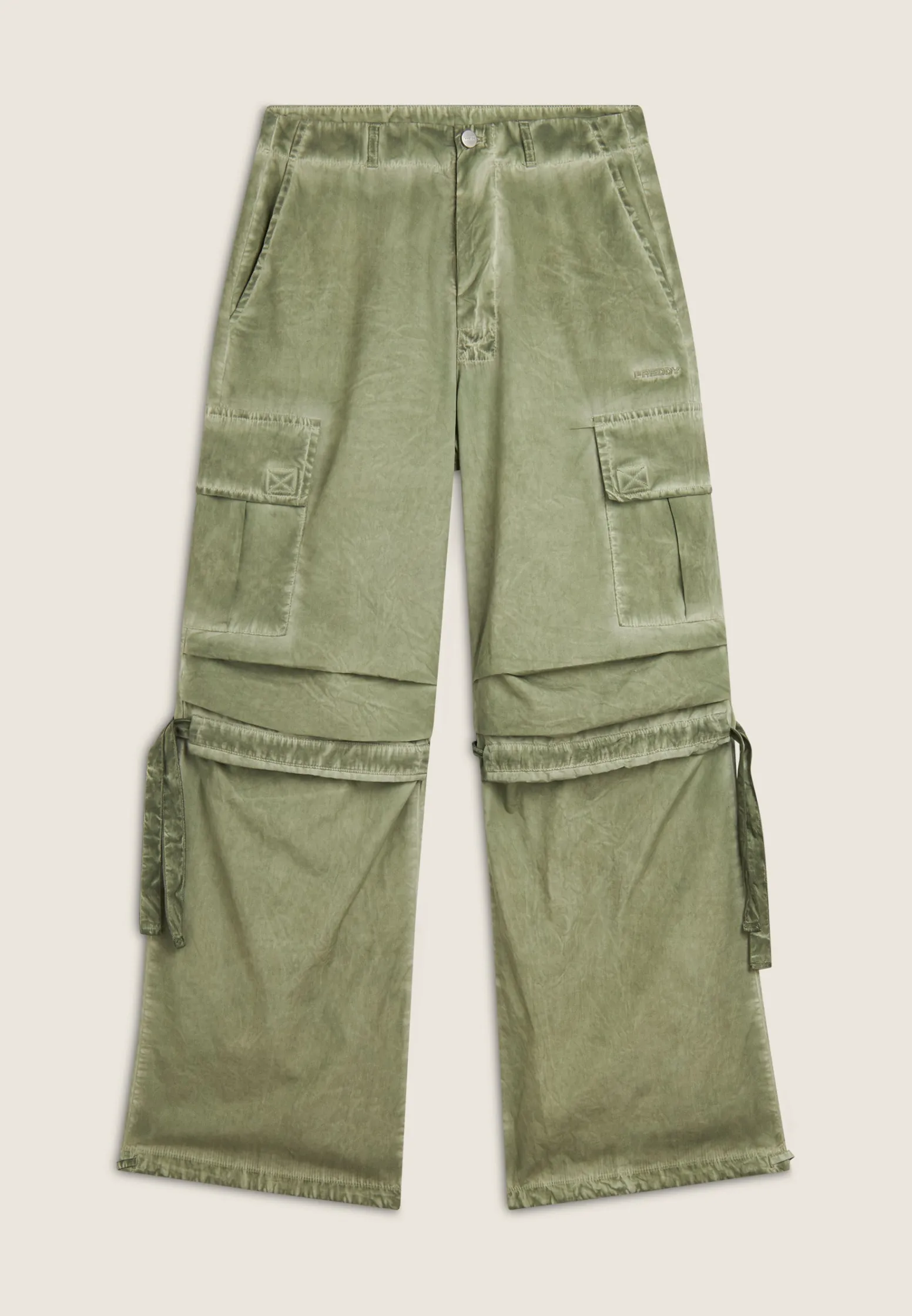 Freddy Pantaloni cargo da donna in tessuto popeline effetto used-Donna Pantaloni Cargo|Pantaloni Sportivi