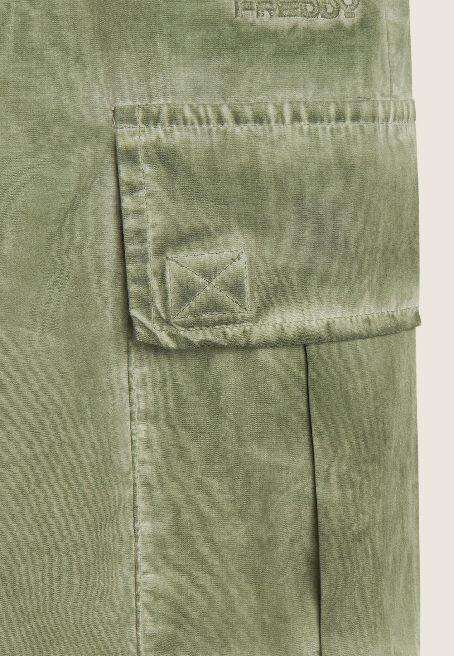 Freddy Pantaloni cargo da donna in tessuto popeline effetto used-Donna Pantaloni Cargo|Pantaloni Sportivi
