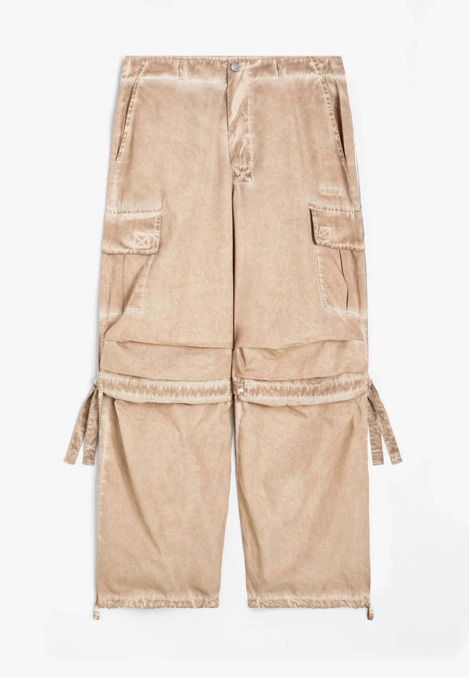 Freddy Pantaloni cargo da donna in tessuto popeline effetto used-Donna Pantaloni Cargo|Pantaloni Sportivi