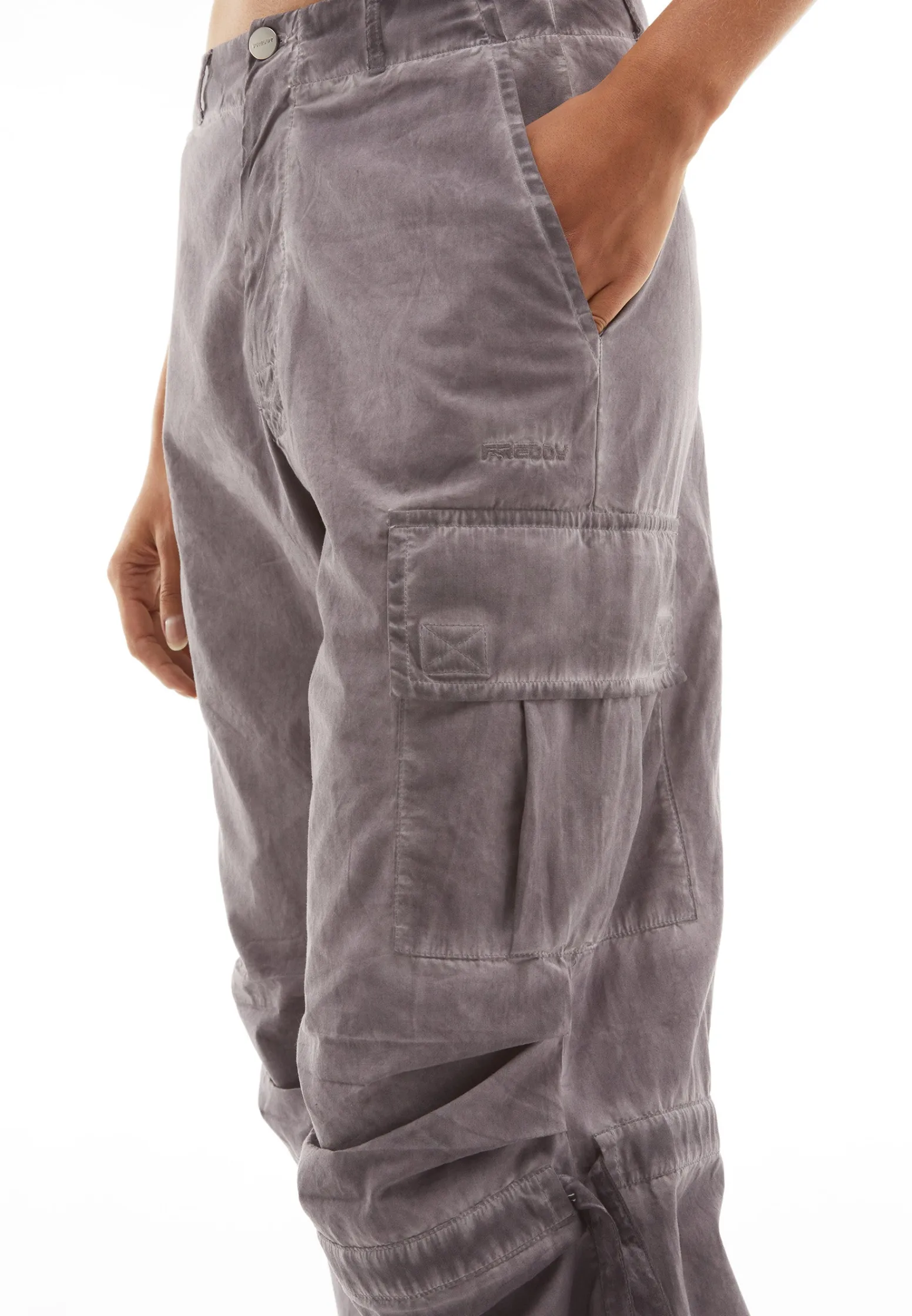 Freddy Pantaloni cargo da donna in tessuto popeline effetto used-Donna Pantaloni Cargo|Pantaloni Sportivi