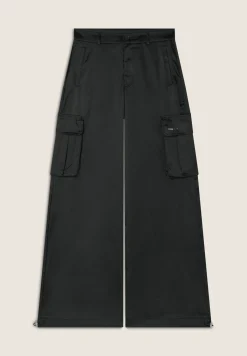 Freddy Pantaloni Cargo effetto seta wide leg con fondo regolabile-Donna Pantaloni Cargo|Pantaloni Sportivi