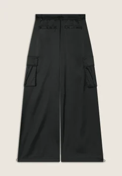 Freddy Pantaloni Cargo effetto seta wide leg con fondo regolabile-Donna Pantaloni Cargo|Pantaloni Sportivi