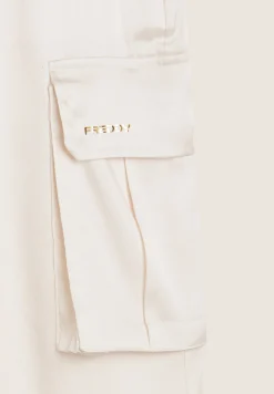Freddy Pantaloni Cargo effetto seta wide leg con fondo regolabile-Donna Pantaloni Cargo|Pantaloni Sportivi