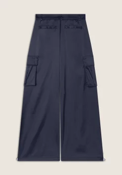 Freddy Pantaloni Cargo effetto seta wide leg con fondo regolabile-Donna Pantaloni Cargo|Pantaloni Sportivi