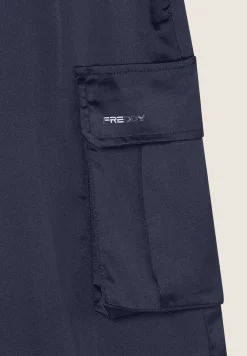Freddy Pantaloni Cargo effetto seta wide leg con fondo regolabile-Donna Pantaloni Cargo|Pantaloni Sportivi