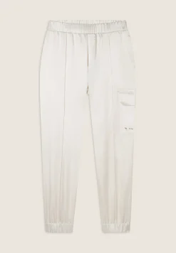 Freddy Pantaloni Cargo effetto seta con elastico sul fondo-Donna Pantaloni Cargo|Pantaloni Sportivi