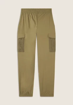 Freddy Pantaloni cargo in popeline con ricami Sangallo sulle tasche-Donna Pantaloni Sportivi|Tutti I Pantaloni