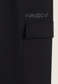 Freddy Pantaloni cargo regular fit da donna in felpa garzata-Donna Pilates|Ginnastica