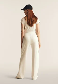 Freddy Pantaloni cargo wide leg in felpa di viscosa-Donna Pantaloni Cargo|Pantaloni Sportivi
