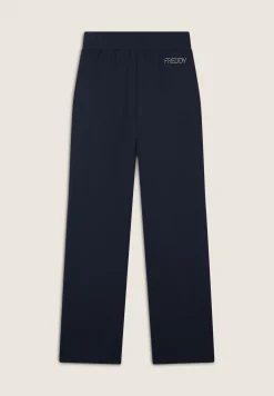 Freddy Pantaloni Comfort Fit con gamba dritta e Dettagli in Strass-Donna Pantaloni Sportivi