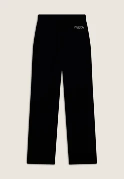 Freddy Pantaloni Comfort Fit con gamba dritta e Dettagli in Strass-Donna Pantaloni Sportivi