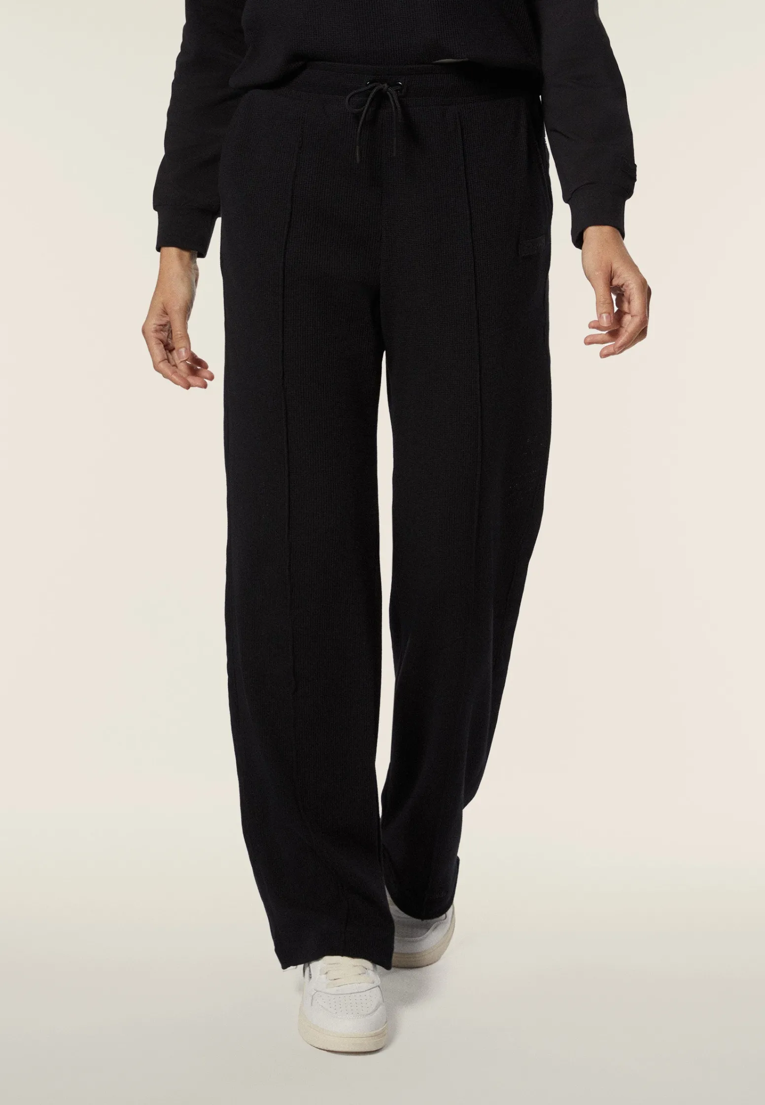 Freddy Pantaloni comfort fit da donna in tessuto jersey waffle-Donna Pantaloni Sportivi|Tutti I Pantaloni