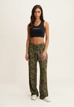 Freddy Pantaloni comfort in viscosa animalier con gamba ampia-Donna Pantaloni Sportivi|Tutti I Pantaloni