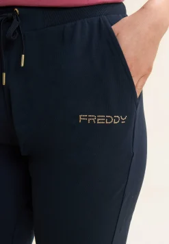 Freddy Pantaloni corsaro in jersey con logo perline-Donna Padel|Pilates