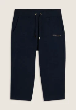 Freddy Pantaloni corsaro in jersey con logo perline-Donna Padel|Pilates