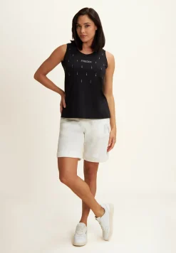 Freddy Pantaloni corti con Risvolto e Logo Strass-Donna Shorts