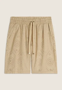 Freddy Pantaloni corti in mussola con dettagli Sangallo-Donna Shorts|Tutti I Pantaloni