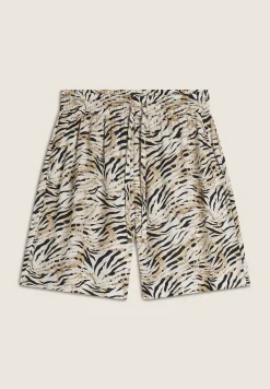 Freddy Pantaloni corti in viscosa animalier con vita elasticizzata-Donna Shorts|Tutti I Pantaloni