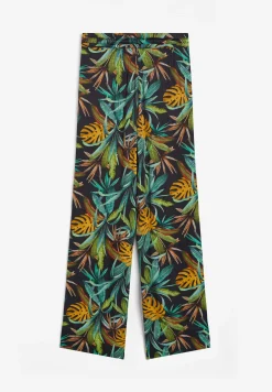 Freddy Pantaloni culotte gamba ampia in viscosa stampa tropical-Donna Pantaloni Sportivi|Tutti I Pantaloni