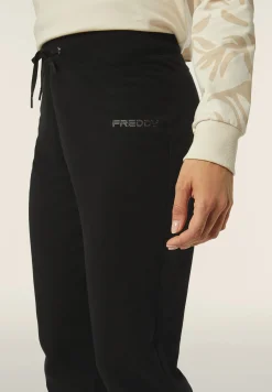 Freddy Pantaloni donna in felpa garzata con fondo a polsino-Donna Pilates|Ginnastica