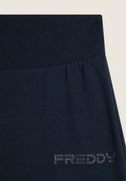 Freddy Pantaloni donna in felpa garzata con fondo a polsino-Donna Pilates|Ginnastica