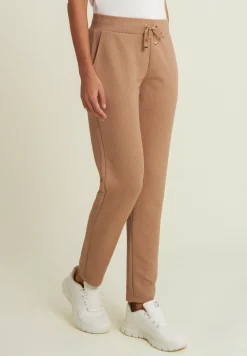 Freddy Pantaloni donna in felpa micro-trecce con fondo dritto-Donna Pantaloni Sportivi