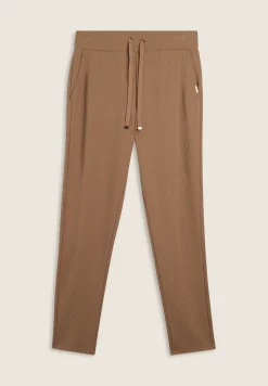 Freddy Pantaloni donna in felpa micro-trecce con fondo dritto-Donna Pantaloni Sportivi