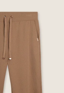 Freddy Pantaloni donna in felpa micro-trecce con fondo dritto-Donna Pantaloni Sportivi