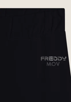 Freddy Pantaloni donna in felpa a Gamba Ampia con Vita Alta-Donna Fitness|Pantaloni Sportivi