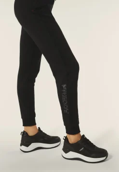 Freddy Pantaloni donna in felpa garzata con logo floreale sul fondo-Donna Pilates|Ginnastica
