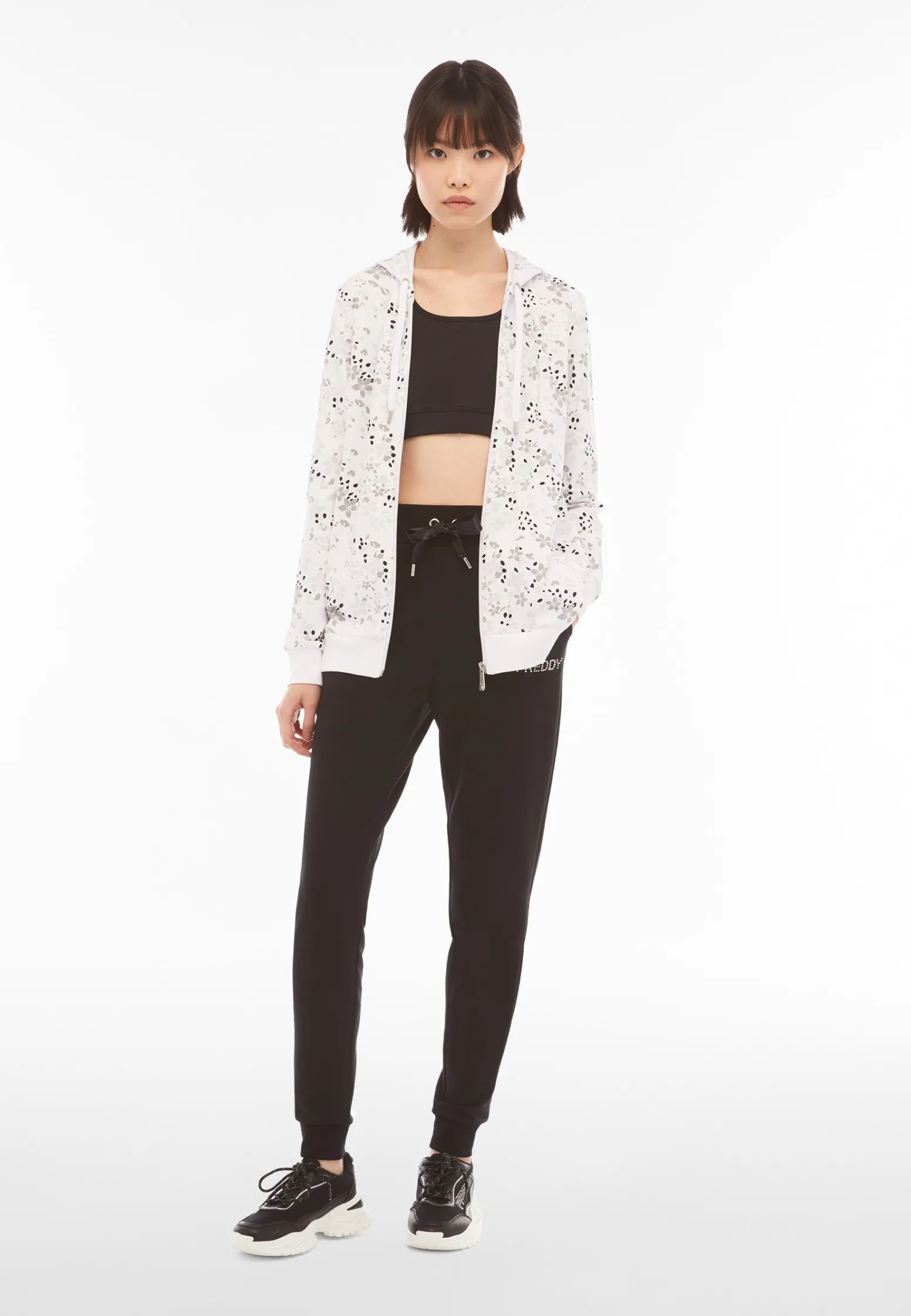 Freddy Pantaloni donna in french terry modal con fondo a polsino-Donna Ginnastica|Pantaloni Sportivi