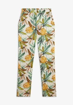 Freddy Pantaloni donna in satin di viscosa a fantasia tropical-Donna Tutti I Pantaloni|Pantaloni Sportivi
