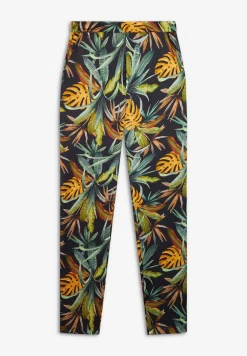 Freddy Pantaloni donna in satin di viscosa a fantasia tropical-Donna Tutti I Pantaloni|Pantaloni Sportivi
