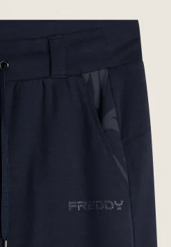 Freddy Pantaloni donna slim fit in felpa con apertura sul fondo-Donna Pilates|Ginnastica