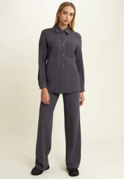 Freddy Pantaloni donna wide leg con dettagli micro-trecce-Donna Pantaloni Sportivi