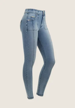 Freddy Pantaloni in jersey denim vita media con cucitura decorativa-Donna Jeans E Pantaloni|Tutti I Pantaloni