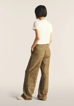 Freddy Pantaloni in mussola doppiati in cotone ricamato Sangallo-Donna Pantaloni Sportivi|Tutti I Pantaloni