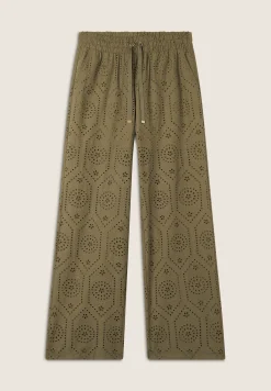 Freddy Pantaloni in mussola doppiati in cotone ricamato Sangallo-Donna Pantaloni Sportivi|Tutti I Pantaloni
